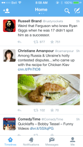 Christiane Amanpour tweets about Chicken Kiev and the crisis in the Ukraine.  